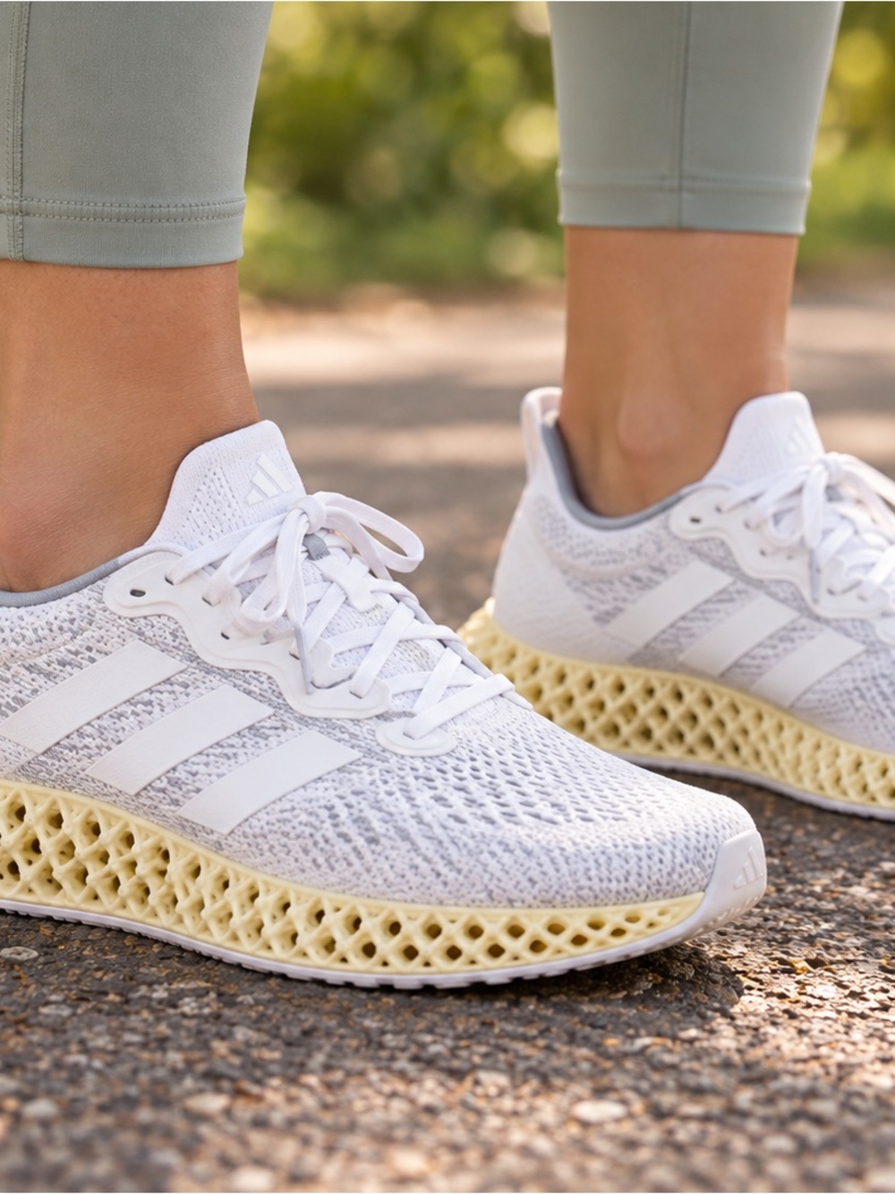 Adidas 4DFWD 3 Running Shoes White & Pale Yellow – Women’s 7.5 – NWT